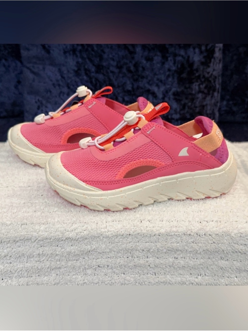 Rugged Shark Kids Pink Active Slip-On Water Shoes with Easy Bungee Closure